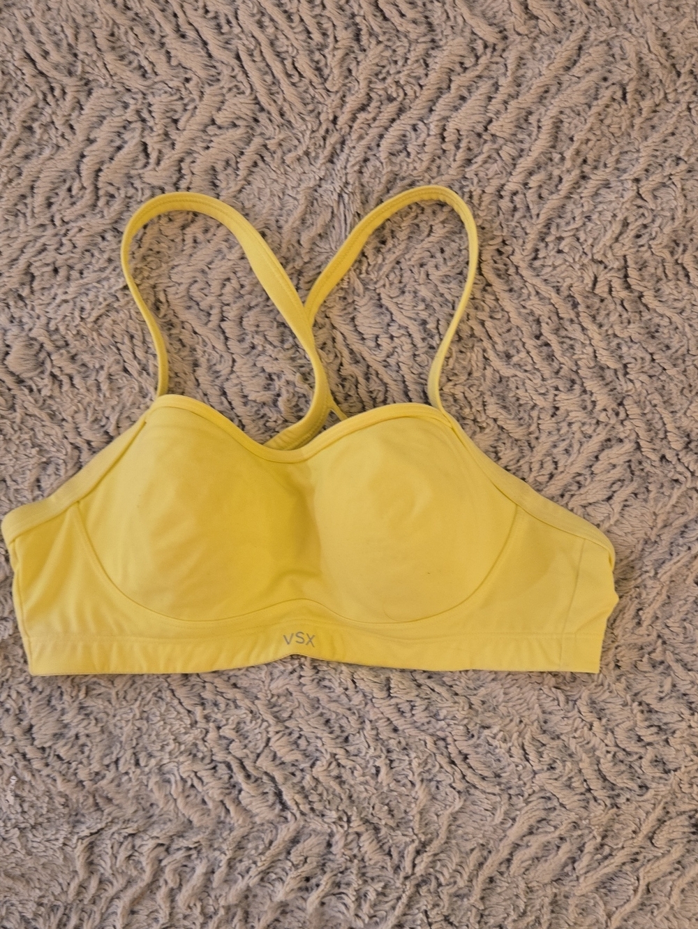 Victoria's Secret Yellow VSX Padded Racerback Sports Bra